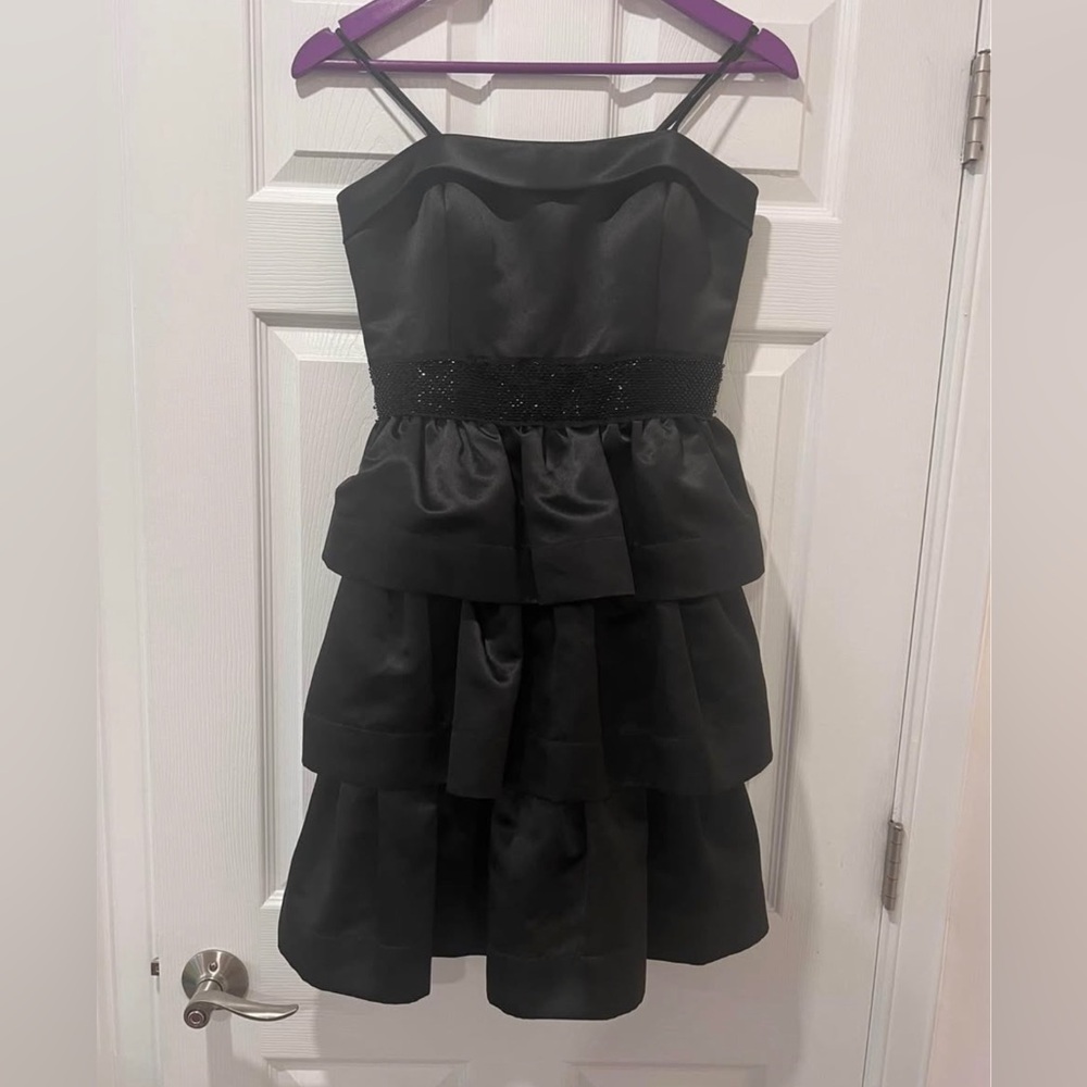 Elegant Black Tiered Dress